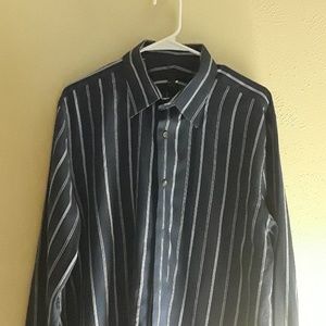 Express Blue with white strips dress shirt